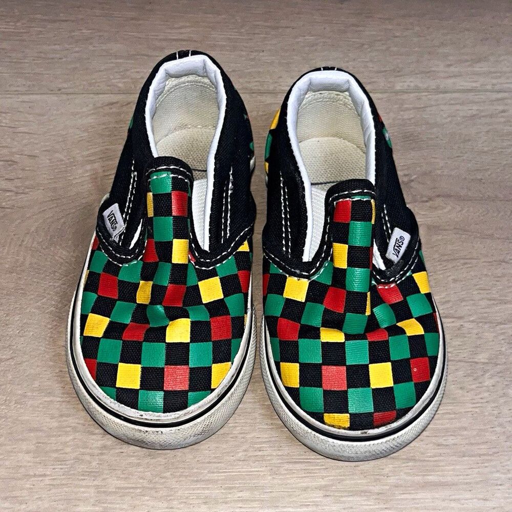 VANS Off The Wall Slip-On Toddler Shoes Checkerboard Canvas Multicolor US 4.5